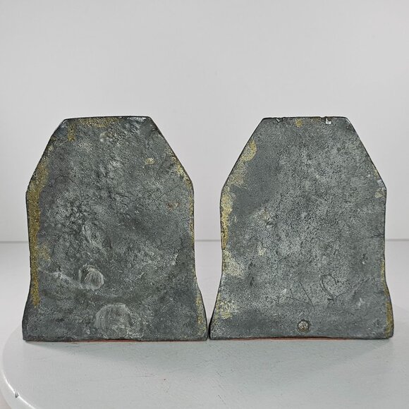 Vintage Native American Appeal To The Great Spirit Cast Iron Bookends Horse West - Picture 3 of 8